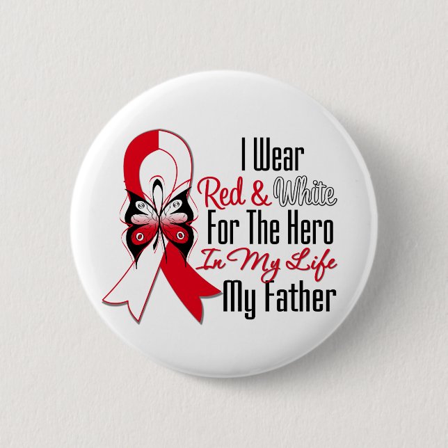 Mündlicher Krebs-Ribbon Hero Mein Vater Button (Vorderseite)