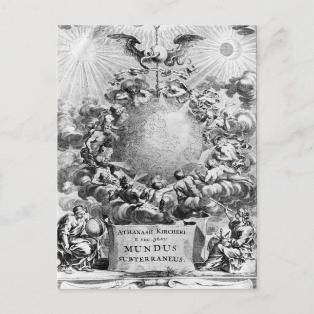 Mundus Subterraneus' von Athanasius Kircher Postkarte (Vorderseite)