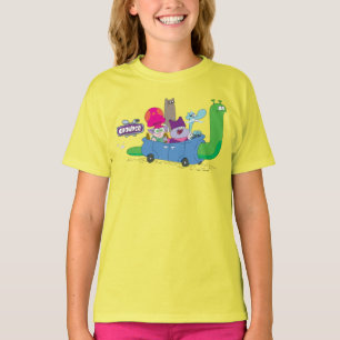 Mung, Chowder, Shnitzel & Truffles in Snail Car T-Shirt