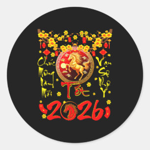 Mung Nam Moi Tet 2026 Vietnamesisches Neujahr Ho Runder Aufkleber