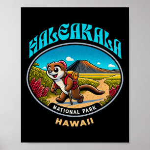 Mungo auf Wanderung im Haleakala-Nationalpark Poster