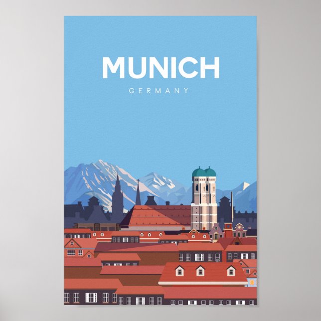 Munich Allemagne ville poster voyage (Devant)