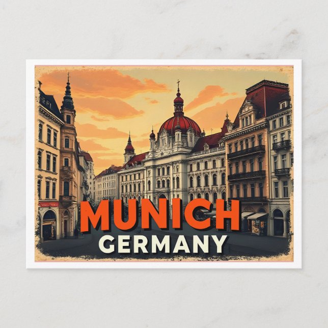 MUNICH DEUTSCHLAND VINTAG POSTKARTE (Vorderseite)