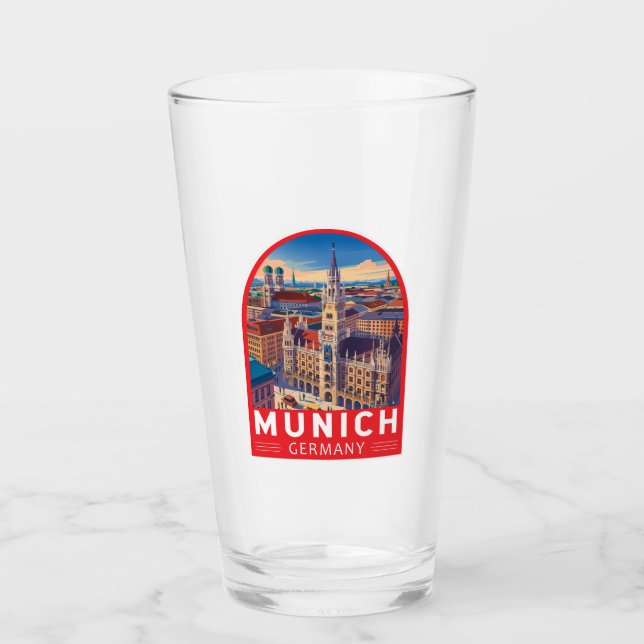 Munich Germany Travel Art Emblem Glas (Vorderseite)