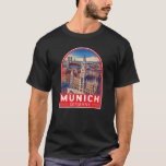 Munich Germany Travel Art Emblem T-Shirt<br><div class="desc">Munich retro vector travel design. From Marienplatz to Oktoberfest,  it’s a must-visit destination full of German heritage and vibrant urban life.</div>