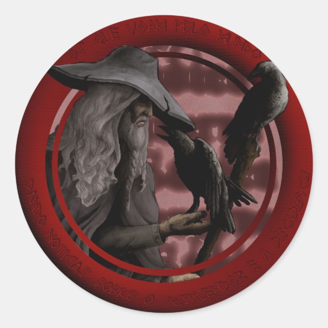 Munin und Hugin Runder Aufkleber (Vorderseite)