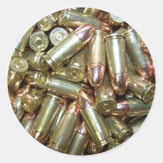Munition von 9 mm runder aufkleber (Vorderseite)