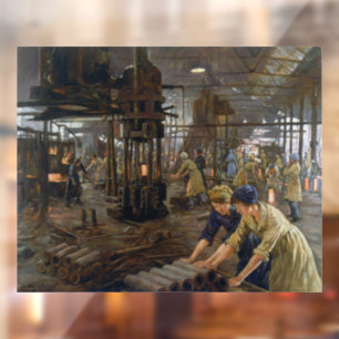 Munitions Girls 1918 in einer Fabrik im Ersten Wel Fensteraufkleber