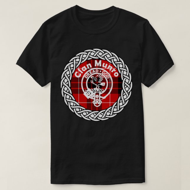 Munro Scottish Clan Nachname Nachname Tartan Wappe T-Shirt (Design vorne)