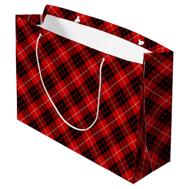 Munro Tartan kariert Große Geschenktüte (Rückseite Schrägansicht)