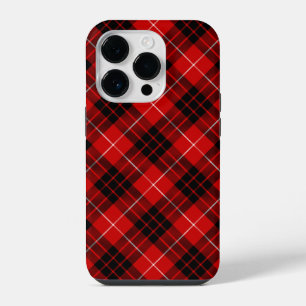 Munro-Tartan rot-schwarzes Karomuster iPhone 14 Pro Hülle