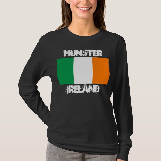Munster, Irland mit irischer Flagge T-Shirt (Vorderseite)