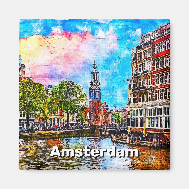Munttoren tower. Amsterdam. Netherlands. Magnet (Vorne)