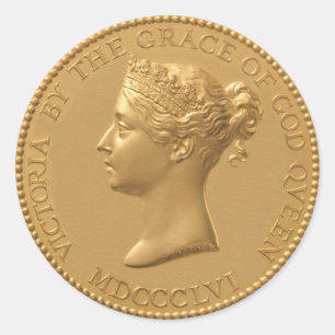 Münze der Königin-Victoria Runder Aufkleber