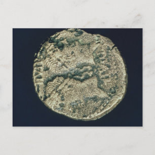 Münze mit den Köpfen von Julius Cäsar und Augustus Postkarte