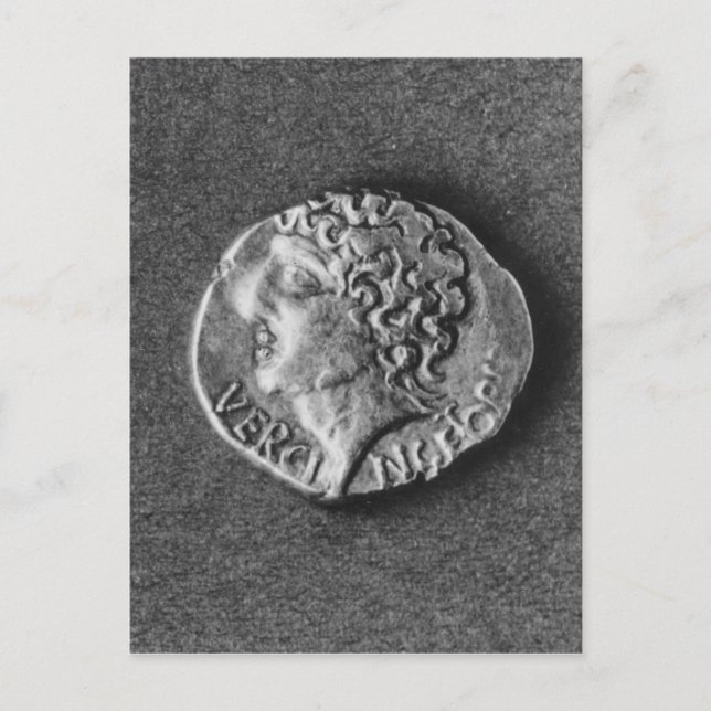 Münze mit der Figur des Vercingetorix Postkarte (Vorderseite)