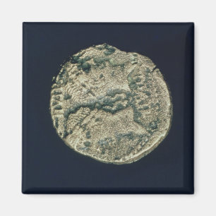 Münze mit Köpfen von Julius Cäsar und von Augus Magnet