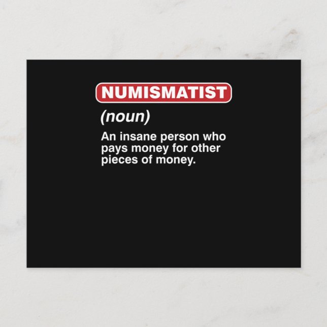 Münzen Münzsammler Händler Währung Token Numi Postkarte (Vorderseite)