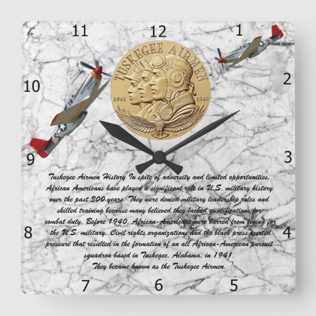 MÜNZEN VON TUSKEGEE QUADRATISCHE WANDUHR (Vorderseite)