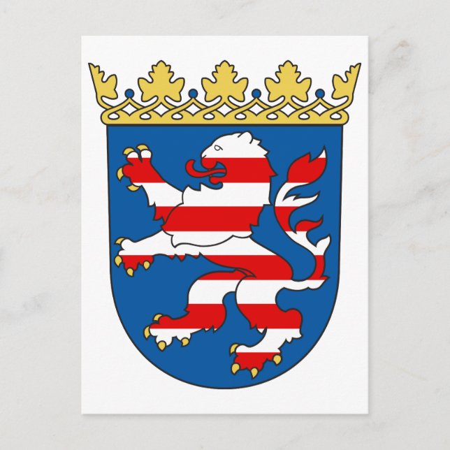 Münzwaffen Hesse Offiziell Heraldry Symbol Deutsch Postkarte (Vorderseite)