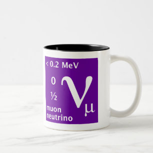 Muon Neutrino (linkshändig) Zweifarbige Tasse