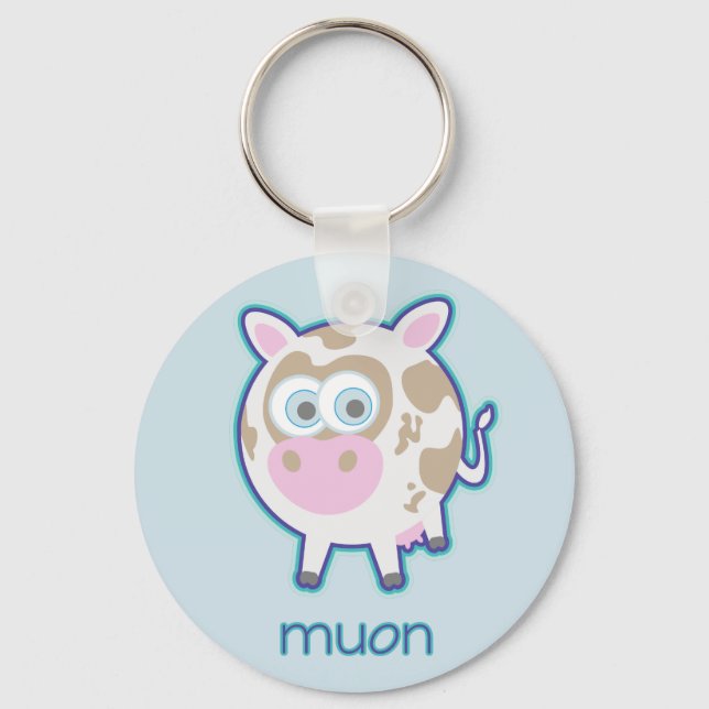 Muon Particle Cow Schlüsselanhänger (Vorderseite)