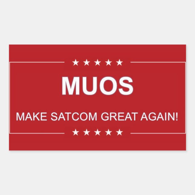 MUOS: SAMCOM WIEDER GROSS MACHEN RECHTECKIGER AUFKLEBER (Vorderseite)