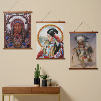 Mur amérindien accroché à la tapisserie Ensemble d