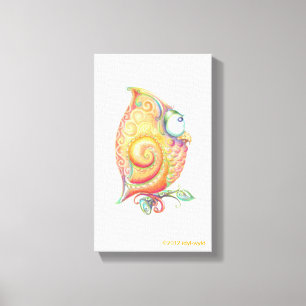 Mur en toile de Chouette Jaune suspendu