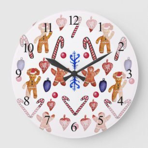 Mur horloge doux Noël