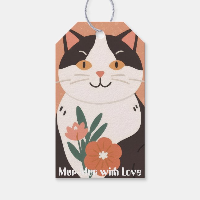 Mur-Mur with Love Custom Cute Happy Cat Geschenkanhänger (Vorderseite)