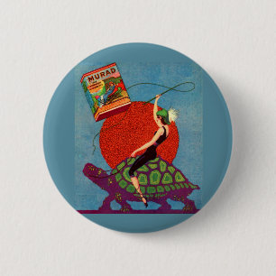 Murad zigarettes Lady reitet Riesenschildkröte Button