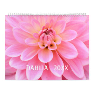 Mural 12 mois beau calendrier photo Dahlia