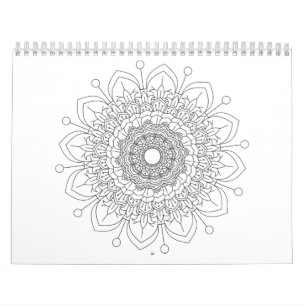 Mural 12 monate Magnifique mandala design Calendrier
