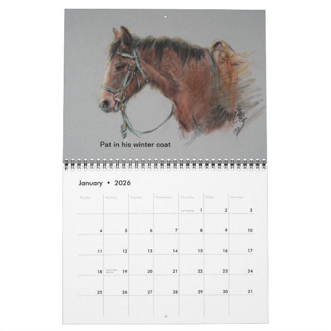 Mural 2015Morgan Horse Ranch, calendrier PRNS (Jan 2026)