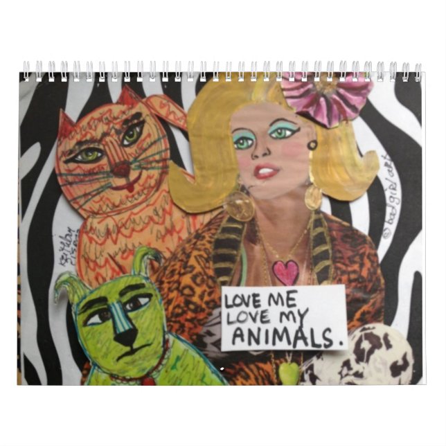Mural AIMEZ-MOI AMOUR MON CALENDRIER de milieu d'ANIMAUX (Protection)