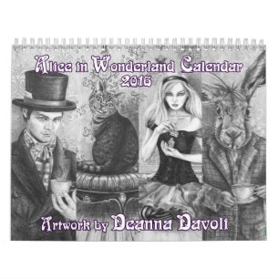 Mural Alice dans le calendrier du pays des merveilles