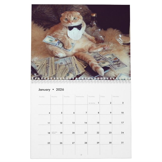 Mural Animaux dans le calendrier des cravates d'arc 2015 (Jan 2026)