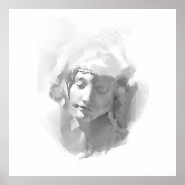 Mural Art Plaster Statue Frau Sketch Poster (Vorne)