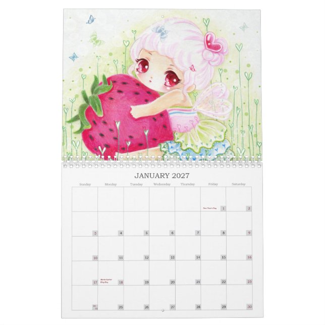Mural Beau calendrier 2013 de filles d'anime (Jan 2027)