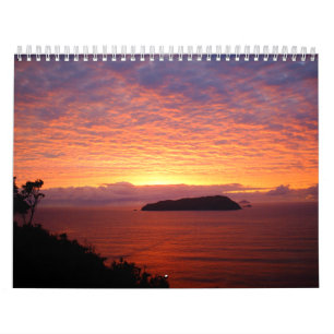 Mural Beau calendrier Couchers de soleil des océans