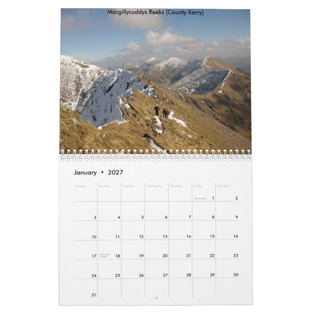 Mural Beau calendrier de l'Irlande (Jan 2027)