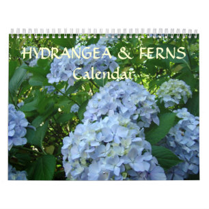 Mural Cadeaux de calendrier d'HORTENSIAS et de FOUGÈRES