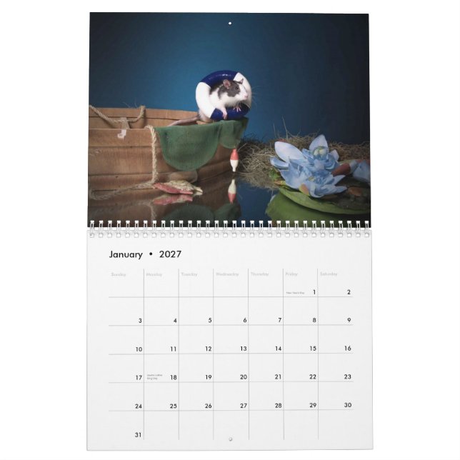 Mural calendrier 2011 de rat (Jan 2027)