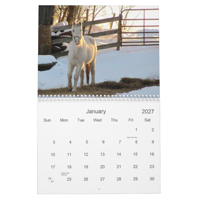 Mural Calendrier 2012 de cheval (Jan 2027)