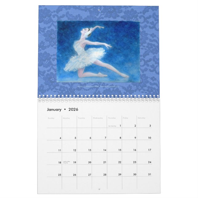 Mural Calendrier 2013 d'art de ballet (Jan 2026)