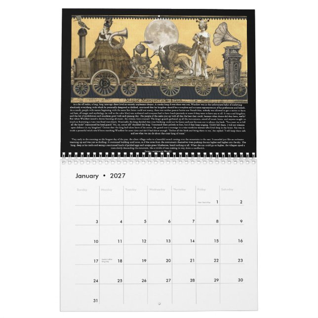Mural Calendrier 2013 de rêveries de Steampunk (Jan 2027)
