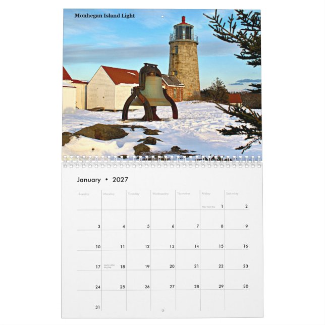 Mural calendrier 2014 de phare de LighthouseGuy.com (Jan 2027)