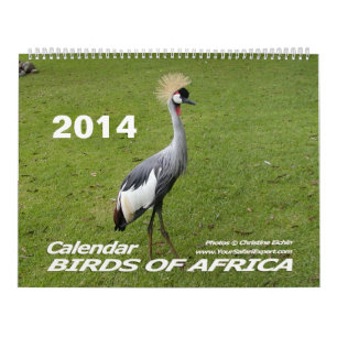 Mural Calendrier 2014 DES OISEAUX D'AFRIQUE (Deux pages)