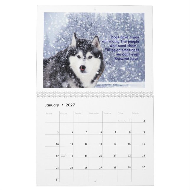 Mural Calendrier 2014 - pour l'amour des chiens (Jan 2027)